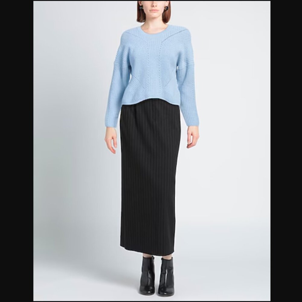 Maje Wool Blend Blue Crop Sweater Size FR 1 (Small)